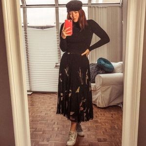 Wilfred Aritzia floral chiffon midi skirt